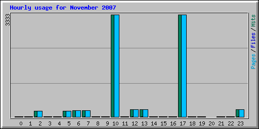 Hourly usage for November 2007