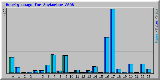 Hourly usage for September 2008